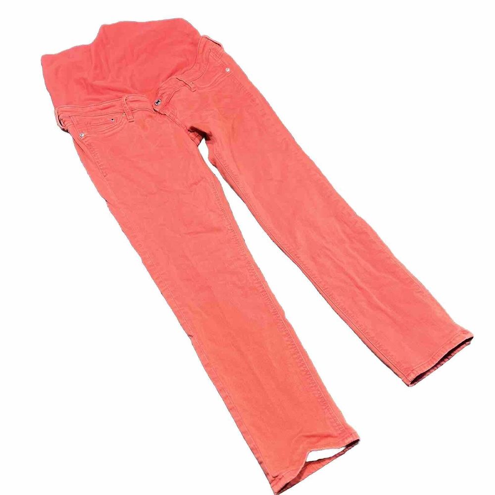 Women's ~H&M~ Mama Maternity Orange Colored Jeans Size 10 Straight Leg